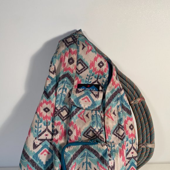 Kavu Multi-Color Aztec Print Canvas Rope Sling Bag - Picture 2 of 6